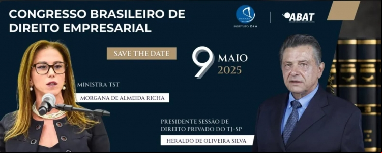 São José do Rio Preto será palco de grandes debates sobre Direito Empresarial. No dia 9 de maio, ministros, desembargadores e juristas se reúnem no Congresso Brasileiro de Direito Empresarial para discutir temas atuais e estratégicos da área. O evento é gratuito e aberto ao público.